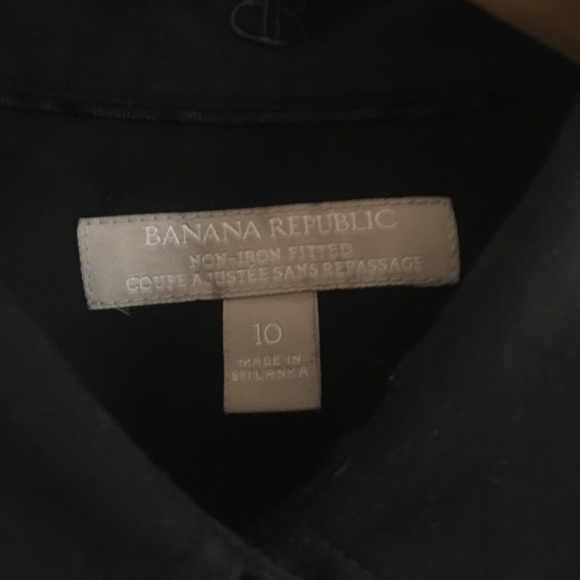 Banana Republic Tailored Cotton Black Shirt, size 10 - Picture 5 of 7
